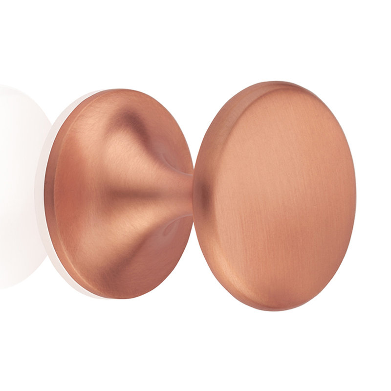 Poignée ronde Chloeu, Or rose, H 1,5 po x l 1,48 po x P 1,48 po