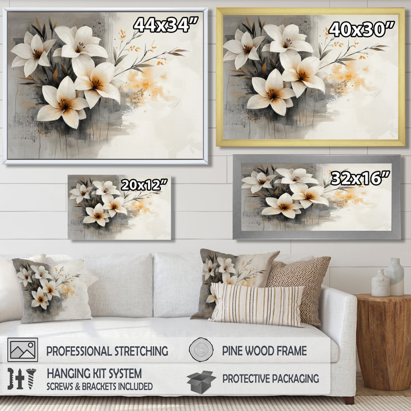 Ifechukwu - Floral Wall Art, Reproduction encadrée d'une seule photo, Noir, H 12 po x l 20 po