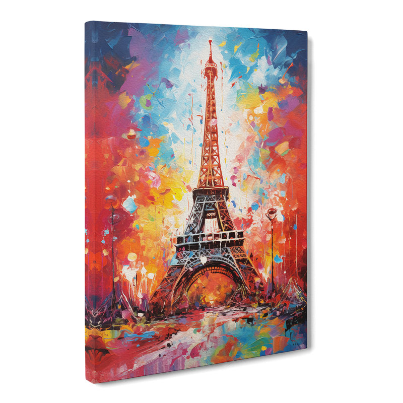Eiffel Tower Action Painting No.2 - Print, 60cm H x 40cm W x 3cm D