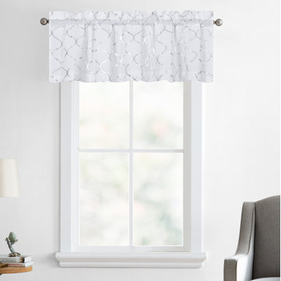 Cantonnière en mélange de coton à motif géométrique de 58 po Kacey