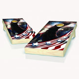 2' X 4' Bald Eagle Fireworks Cornhole Set With Hole Lights