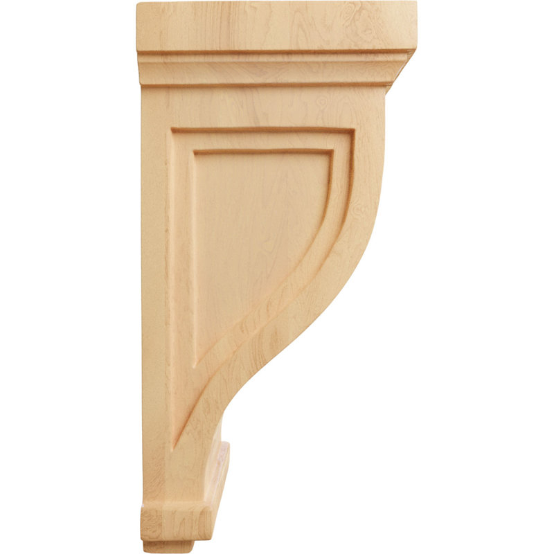 Traditional Red Oak Recessed Corbel, 4.75"W x 5"D x 10"H