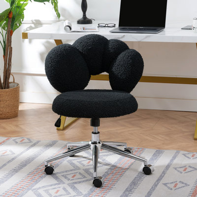 Chaise à pieds en fer avec coussin éponge doux pour le bureau et la maison Tissu confortable de 19,3 pouces de profondeur