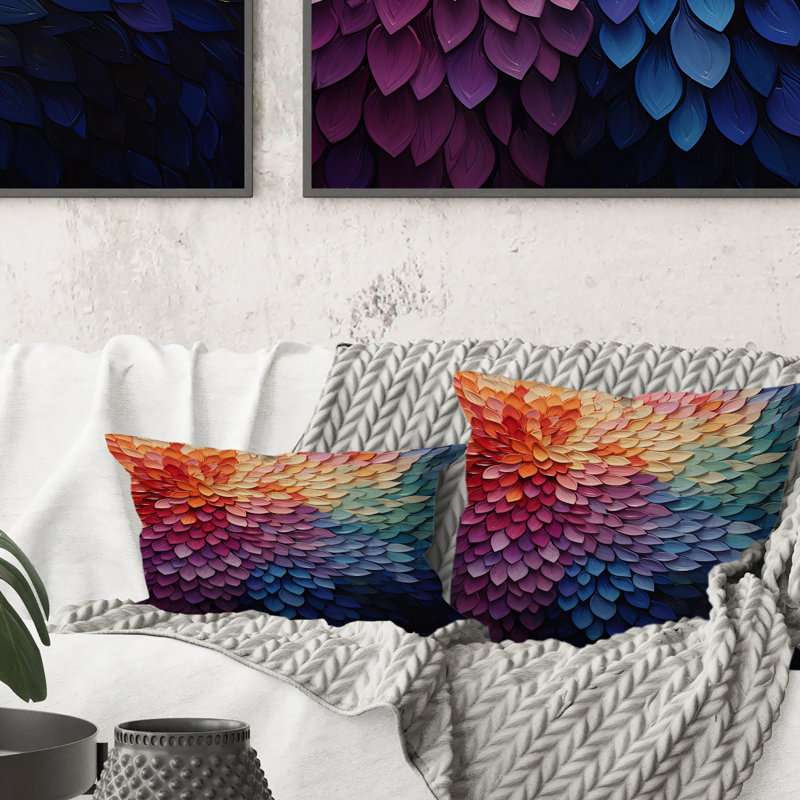 Coussin décoratif à imprimé pointillisme Colorful Forest Harmony Forest II
