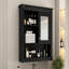 Armoire murale de salle de bain 32 po avec miroir, armoire à pharmacie murale avec 4 tablettes, armoire de rangement avec porte à miroir et tablettes réglables