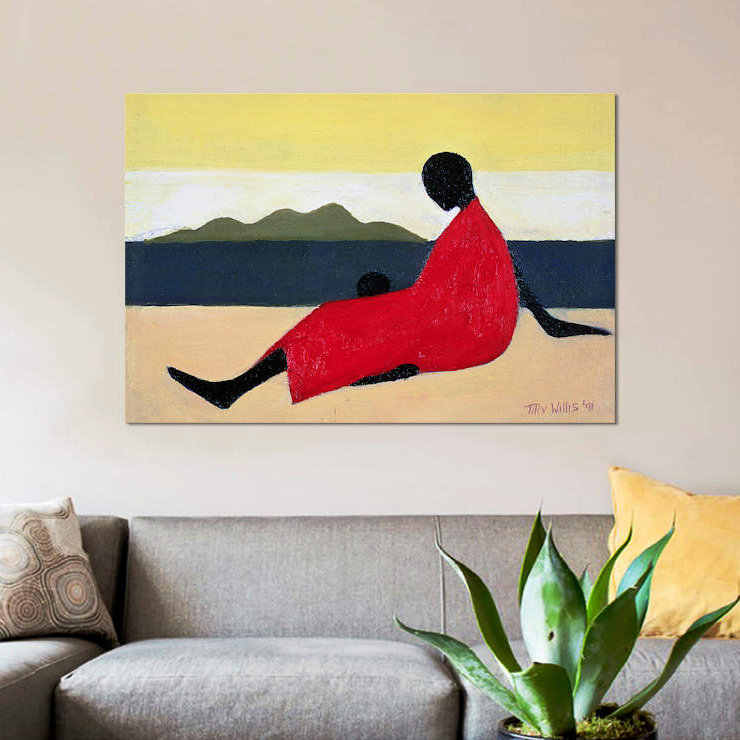 « mère et enfant », impression sur toile, H 8 po x l 12 po x P 0,75 po, Toile tendue, Pas de tapis