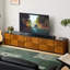 Meuble télé rétro en bois manufacturé noir-2058933072