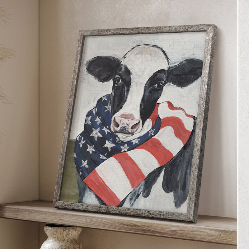 American Cow I Framed Print - Solid Wood