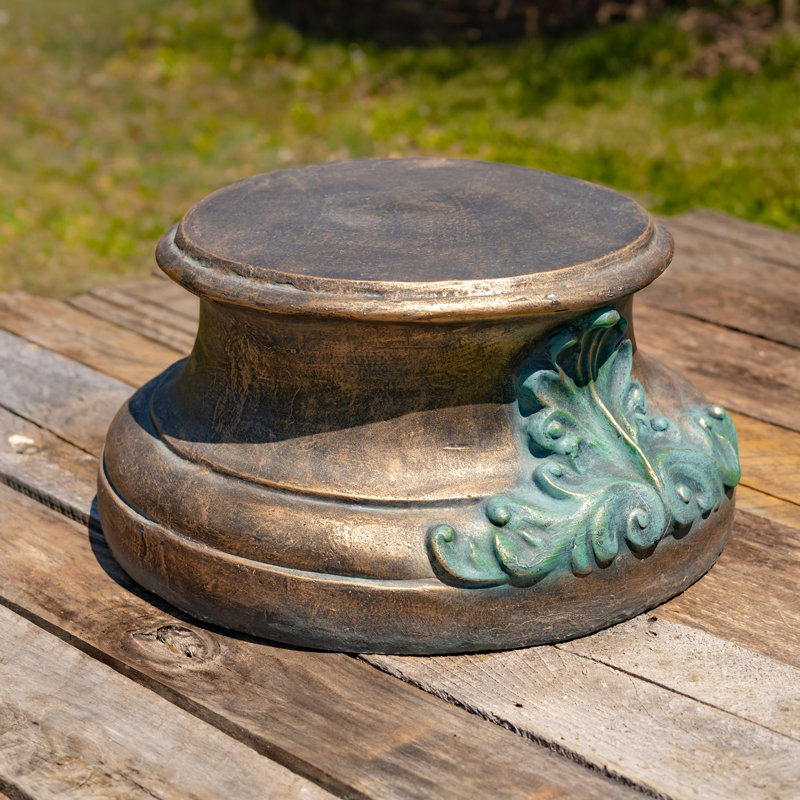 Socle de statue en magnésium de 22,5 x 10,6 pouces, finition bronze antique, Brun