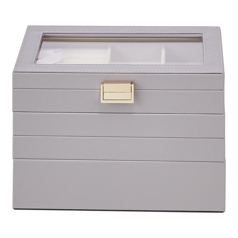 PU Leather Jewellery Box +, Grey