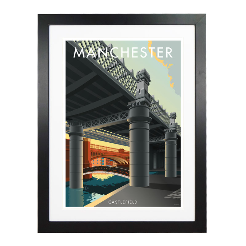 Manchester 3 by Stephen Millership - Print, 54cm H x 44cm W x 2.2cm D, Black