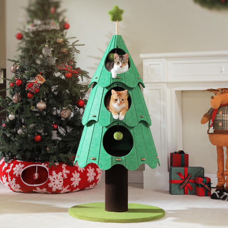 Tour pour arbre à chat en forme d'arbre de Noël