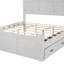 Structure de lit plateforme en bois moyen vieilli avec 3 tiroirs de rangement, peintures laquées faites à la main-222572733