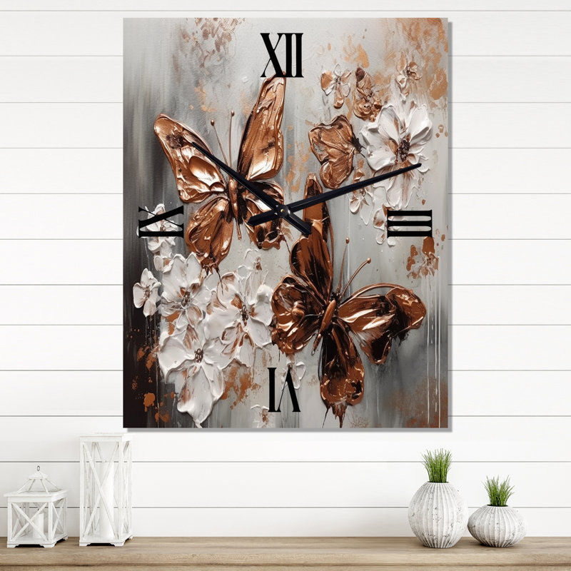Jakendrick - Horloge murale florale surdimensionnée, H 40 po x l 30 po