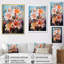 Représentation de lys, acrylique multicolore sur toile-91347482-91347483