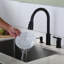 3-Hole Pull Down Kitchen Faucet With Soap Dispenser And Unique Individual Handle-105271501