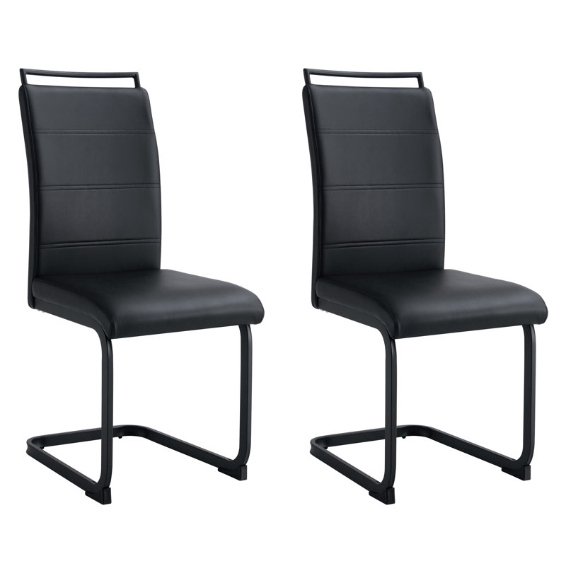 Modern Dining Chairs Set Of 2, 2, Gold, Black