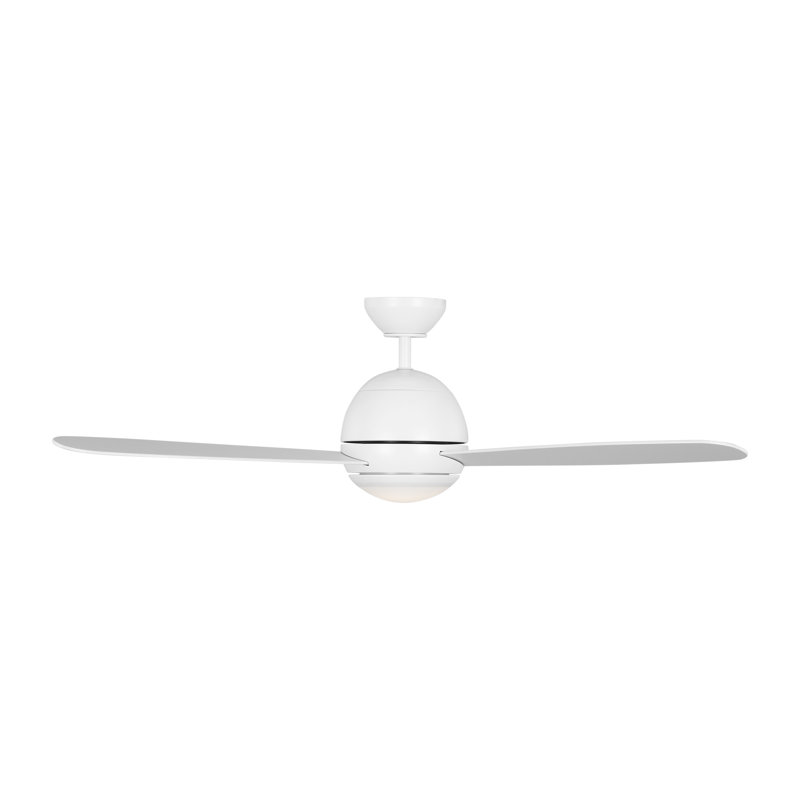 Ventilateur de plafond 52 po avec lumières DEL Erina, Blanc mat, Blanc mat