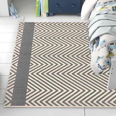 Optica Chevron Black/Beige Indoor/Outdoor Area Rug