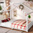 Full House Floor Bed With Support Slats, Solid Wood House Bed Frame For Kids, No Box Spring Needed And Opening Constructure, White-947451817-947451813