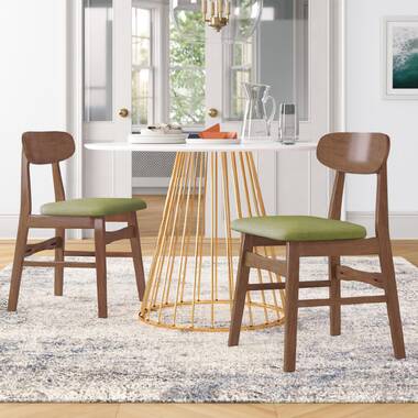 Areia Nordic Dining Chair High Back Upholstered Leather Dining Chair Set of 2 Corrigan Studio