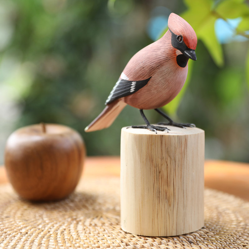 Adorable Waxwing Sculpture