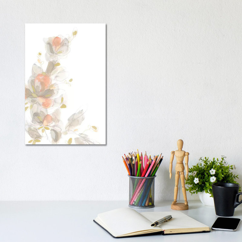 Roseus II by June Erica Vess - Wrapped Canvas Painting, 20.32 cm H x 30.48 cm W