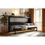 Lit escamotable simple pliant latéral simple avec motif imprimé tendance, éclairage DEL sous le lit et prise USB intégrée - Design compact - noir-1818498284-1818498287