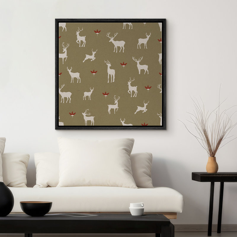 «Abstract Deer Animals», reproduction d'art sur toile encadrée, Noir, noir, noir, noir, H 24 po x l 24 po