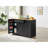 Prow Kitchen Island with Drawer, Adjustable Shelves & Trash Can-1054343676