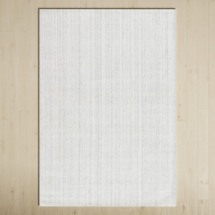 Crista Hand-Loomed Wool Area Rug in Bright White/Flint Gray/Whitecap Gray