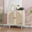Cabinets en rotin d'ingénierie à 2 portes avec tablettes réglables | Traditionnel | Beige