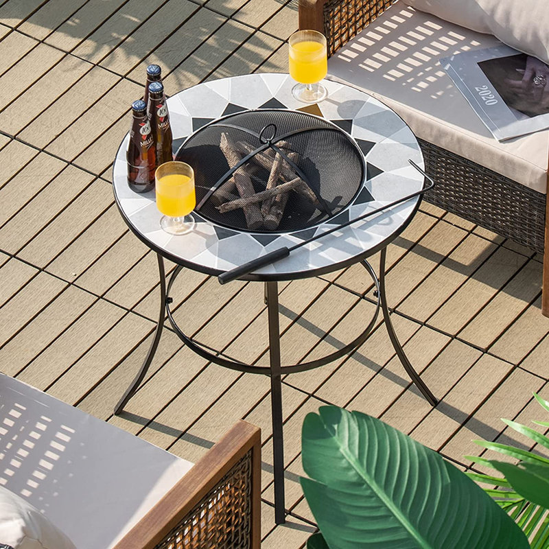 Launcelot Round Iron Wood Burning Smokeless Fire Pit Table