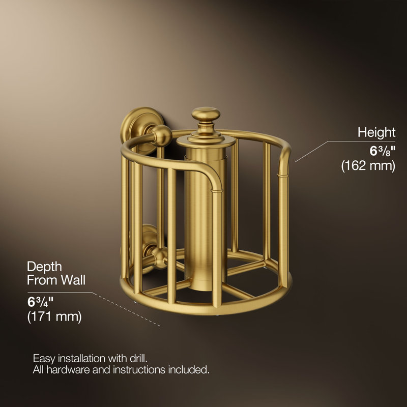 Artifacts® Toilet Tissue Carriage, Vibrant Brushed Moderne Brass
