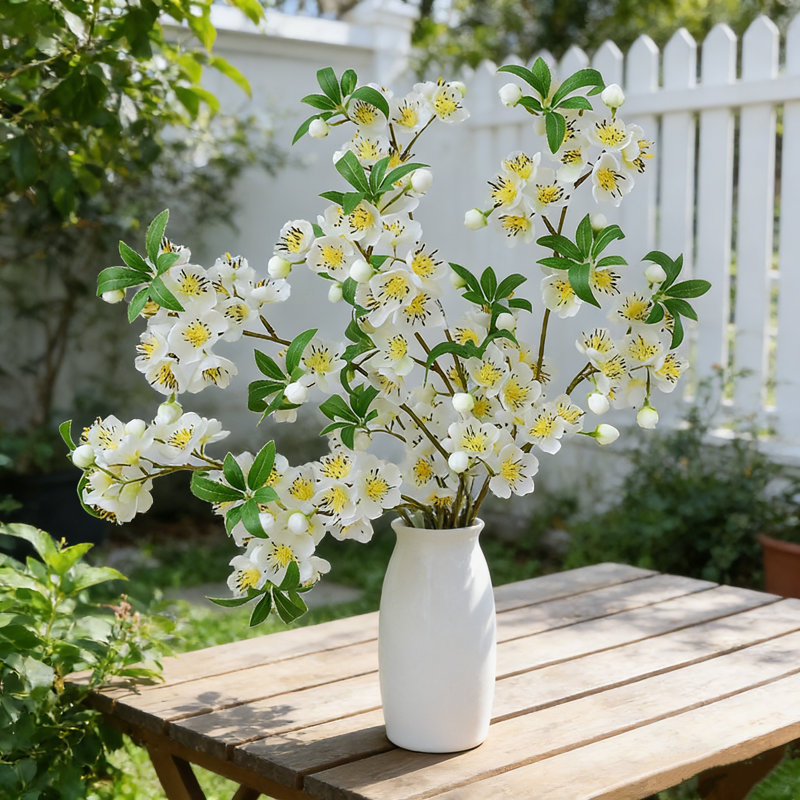 Ensemble de 3 fleurs de cerisier artificielles en plastique printemps été 32 po longues branches de fleurs à la vapeur Real Touch