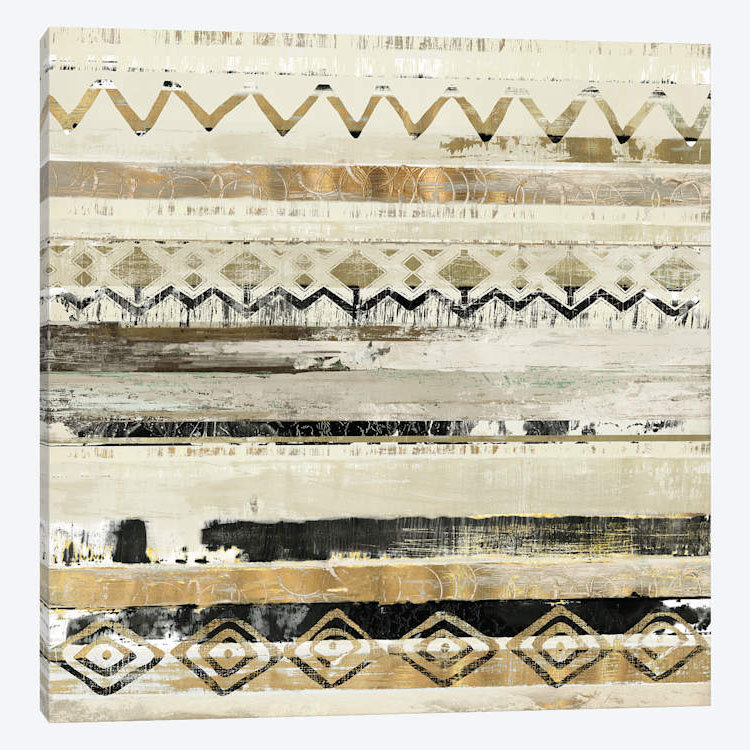 «African Patchwork II», impression sur toile, H 12 po x l 12 po x P 0,75 po, Pas de tapis, Toile tendue