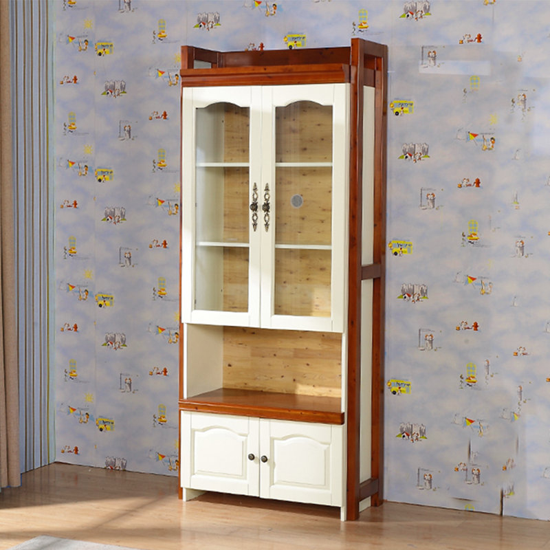 Bibliothèque moderne de style champêtre, Brun/crème