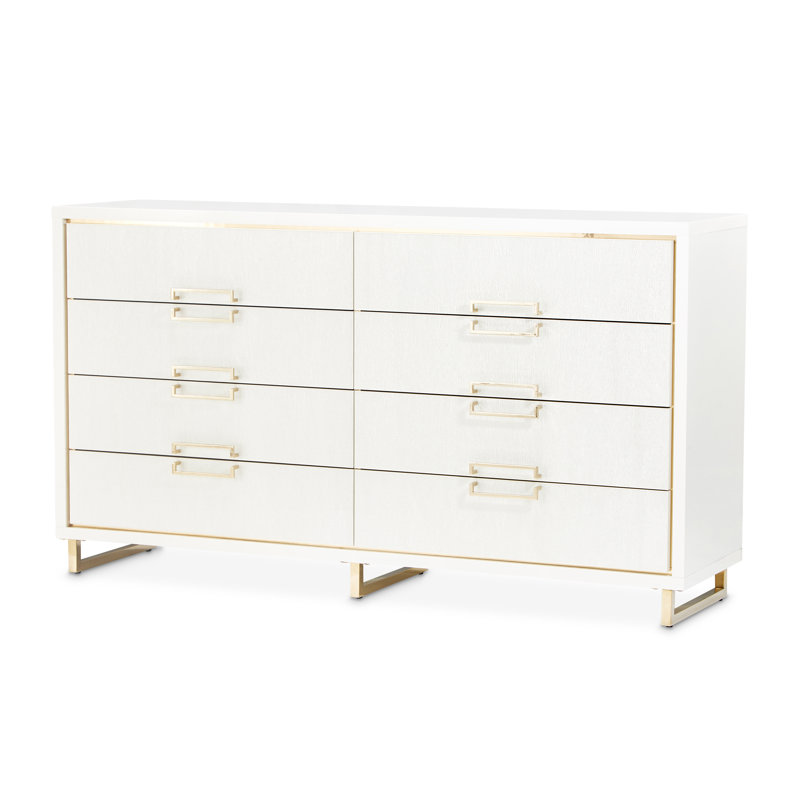 Palm Gate 6-Drawer Dresser - Cloud White