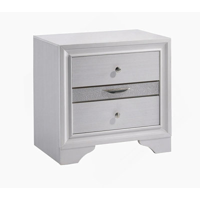 Table de chevet contemporaine à 1 poignée en nickel