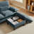 86.22" Chenille Sectional Sofa With Ottoman-30534551