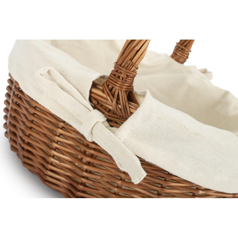 Oval Wicker Shopping Basket with Lining