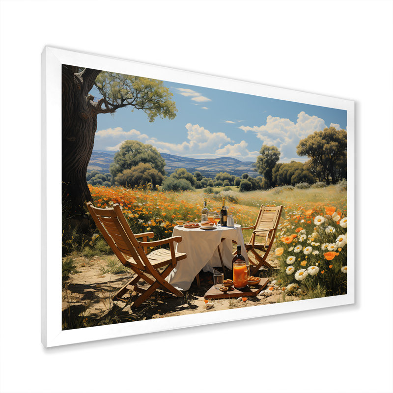 Joyeux rassemblement de pique-niques pour deux - pique-nique, art mural, impressions sur toile, H 24 po x l 32 po x P 1 po