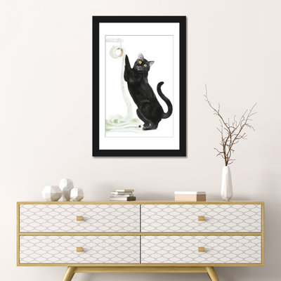 Chat noir et papier hygiénique par Alexey Dmitetchich Shmyrov - reproduction
