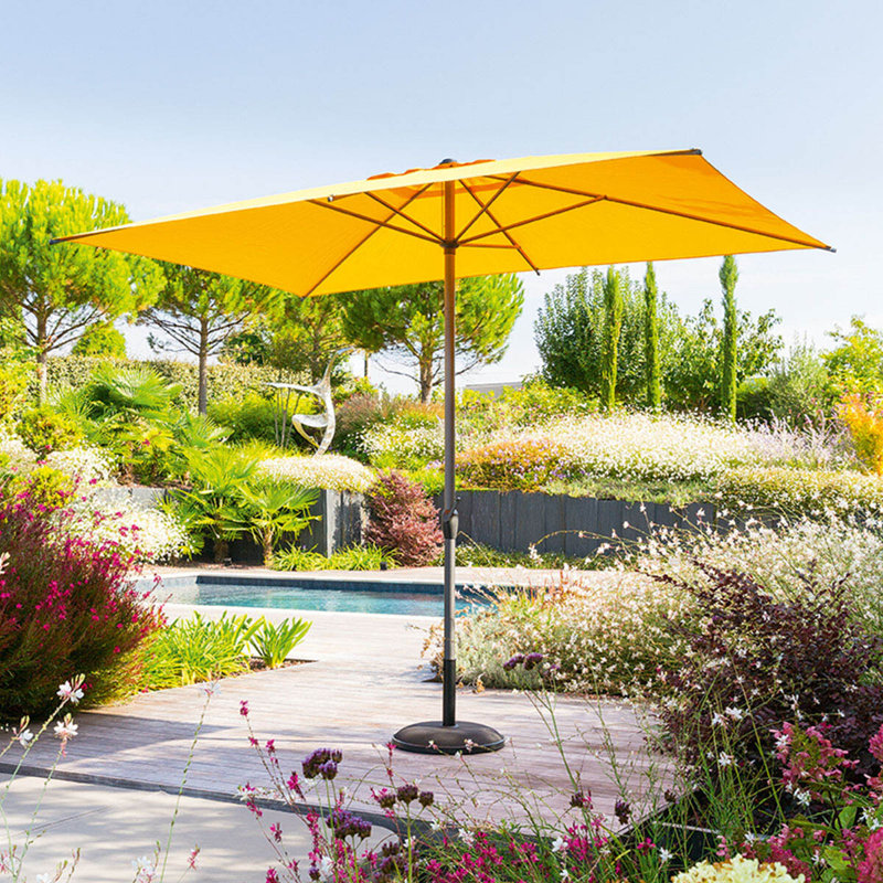 Ahnyah 300cm X 200cm Rectangular Tilt Parasol, Mustard