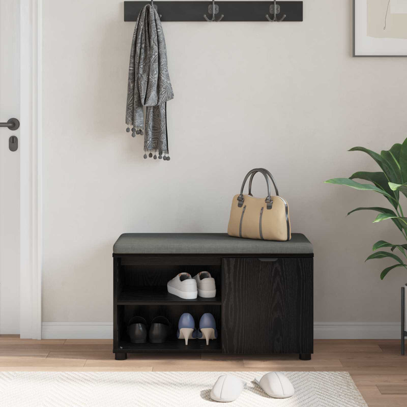 Storage Bench, Black Oak, 46cm H x 80cm W x 38cm D