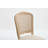 French Country Dining Chairs Set Of 2 With Natural Rattan Fan Back, Upholstered Cotton Linen Seats, Carved Solid Rubberwood Frame, Disassemblable, Beige