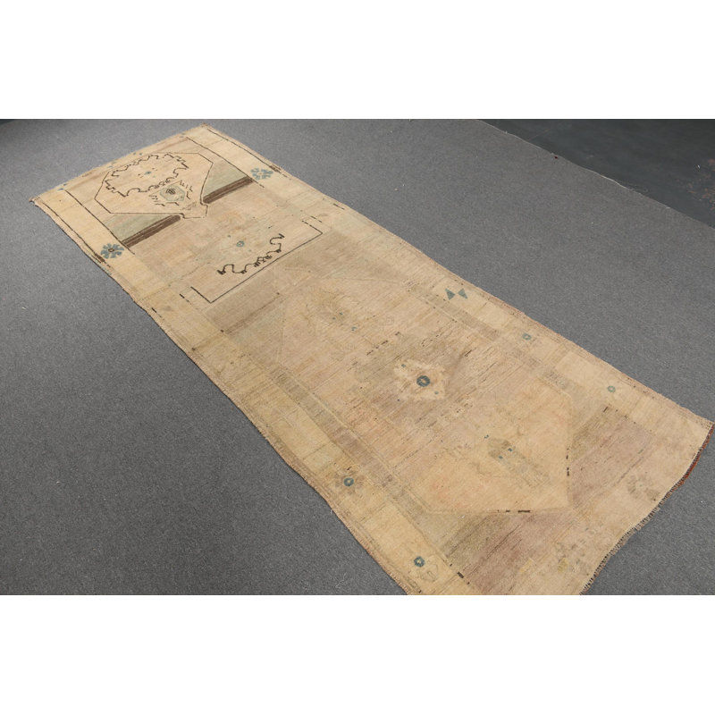 Tapis de couloir antique tissé à la main à motif géométrique complexe pour les couloirs
