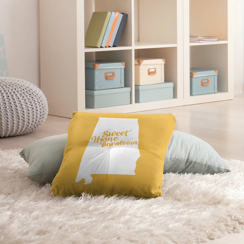 Housse de coussin et insert, H 28 po x l 28 po, Tuscaloosa, Jaune