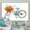 Vélo avec panier de pommes d'automne - reproduction sur toile