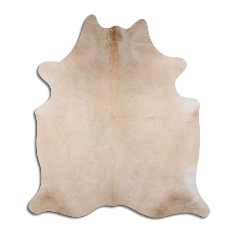 Solid Beige Cowhide Rug